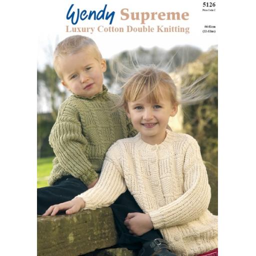 Wendy 5126: Children's textured sweater and cardigan