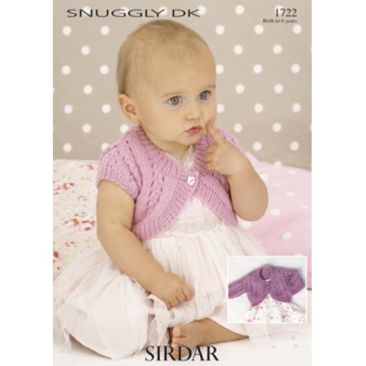 Sirdar 1722: Eyelet patterned bolero style short cardigan