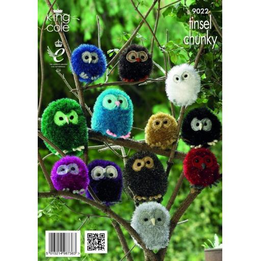 King Cole 9022 Tinsel Chunky Owls Pattern