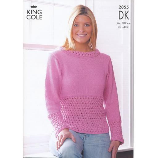 King Cole 2855: Two jumpers with sleeveless versions